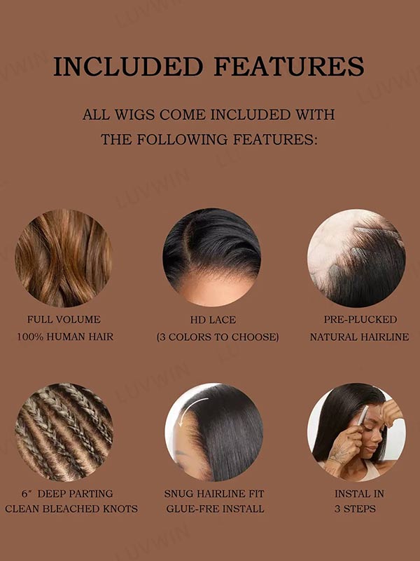 Luvwin Honey Blonde 4/27 Cheveux humains 13x6&13x4 Perruques Naturelles Pré-coupées HD Lace
