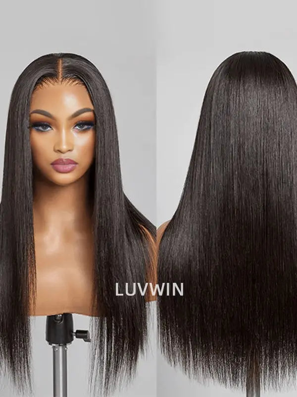 Luvwin Wear Go Glueless Wigs Straight 5x5 Bleached Knots Pre-cut HD Lace Front Human Hair Wigs