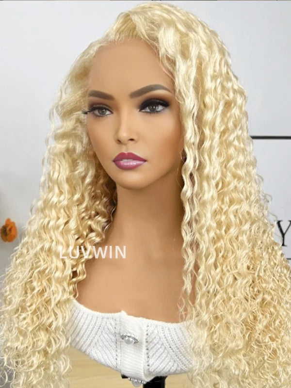 Luvwin 613 Blonde Color Deep Wave 13x4 Pre-cut Lace Frontal Wig For Black Women