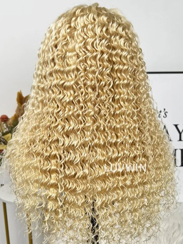 Luvwin 613 Blonde Color Deep Wave 13x4 Pre-cut Lace Frontal Wig For Black Women