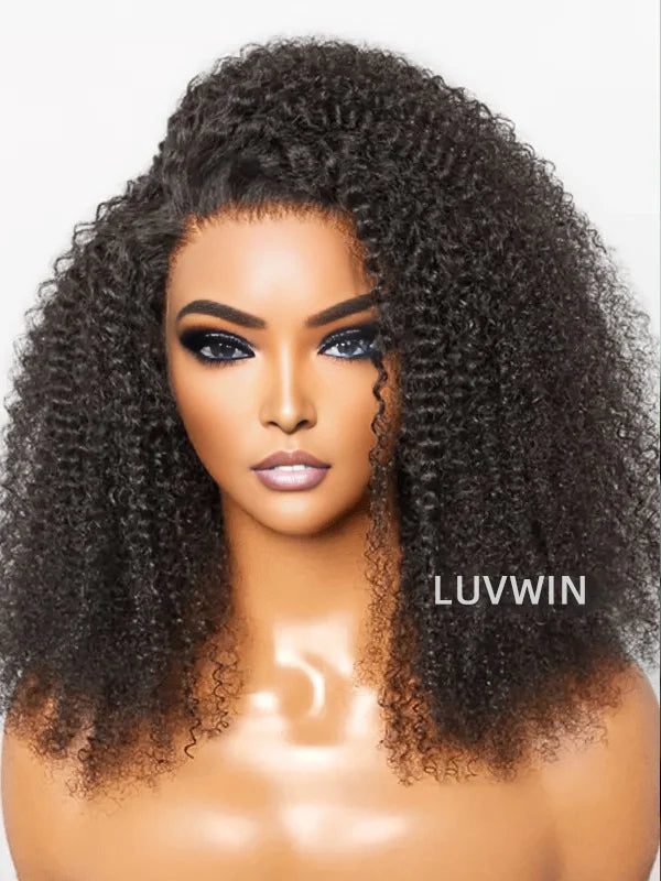 Luvwin DIY Densité Ajustable 150% à 210% Amovible Bundle HD Lace Frontal Kinky Curly Wig | Cheveux personnalisés