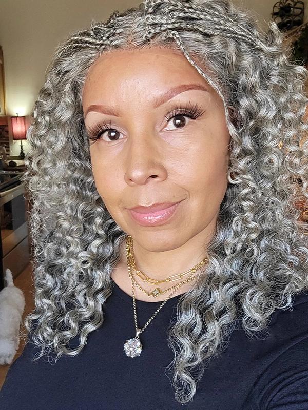 Luvwin 13x4 Lace Salt And Pepper Boho Braided Curly Wigs 100% Human Hair