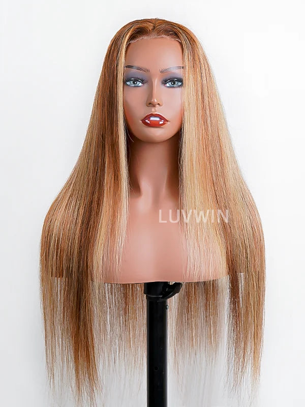 Luvwin DIY Adjustable Density 150% to 210% Removeable Bundle Highlight Color HD Lace Frontal Straight Texture Wig | Customized Hair