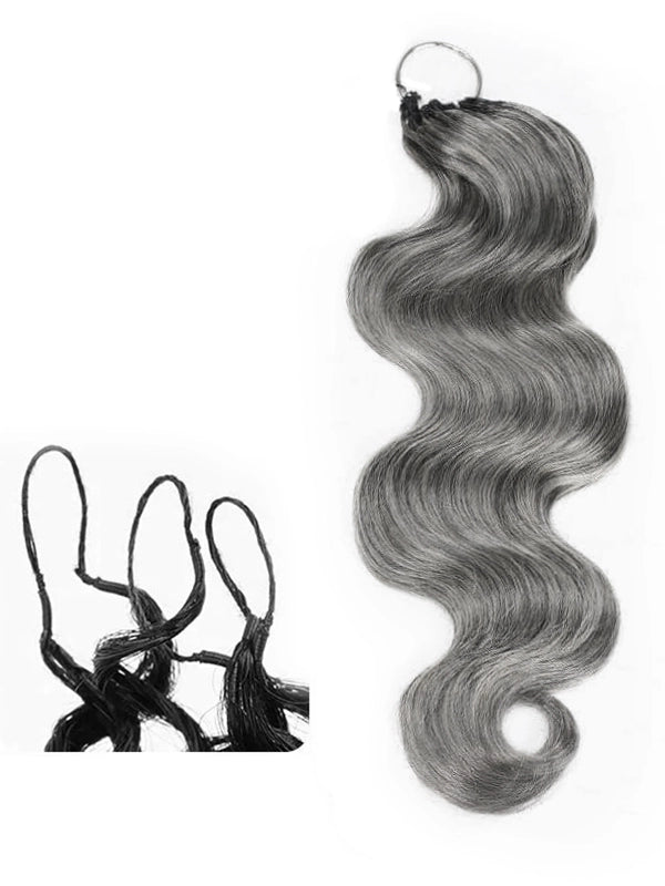 Luvwin Salt And Pepper Crochet Hair Body Wave Human Hair Bundle Hair Extensions