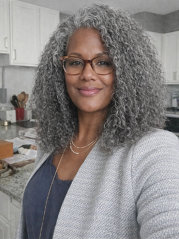 Luvwin 5x5 Deep Curly Salt And Pepper Glueless Gray Color Pre-Cut Lace Bob Wig