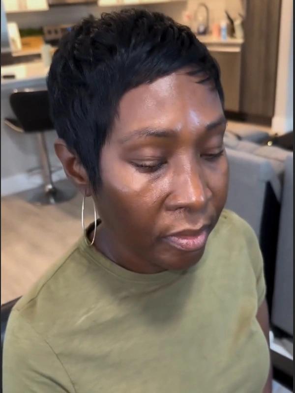 Luvwin Full Lace Short Pixie Cut Wig 100% Human Hair