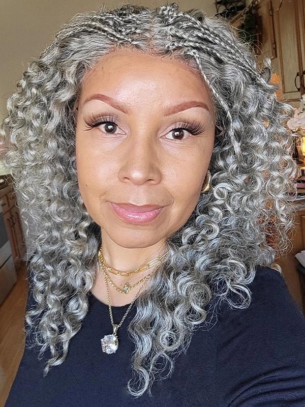 Luvwin 13x4 Lace Salt And Pepper Boho Braided Curly Wigs 100% Human Hair