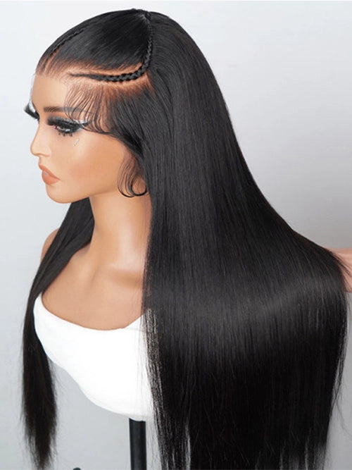 Luvwin 13x4 & 13x6 Glueless Pre Braided Wig Straight Human Hair Pre Everything Wigs