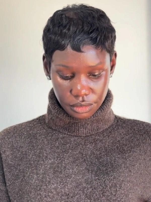 Luvwin Full Lace Short Pixie Cut Wig 100% Human Hair