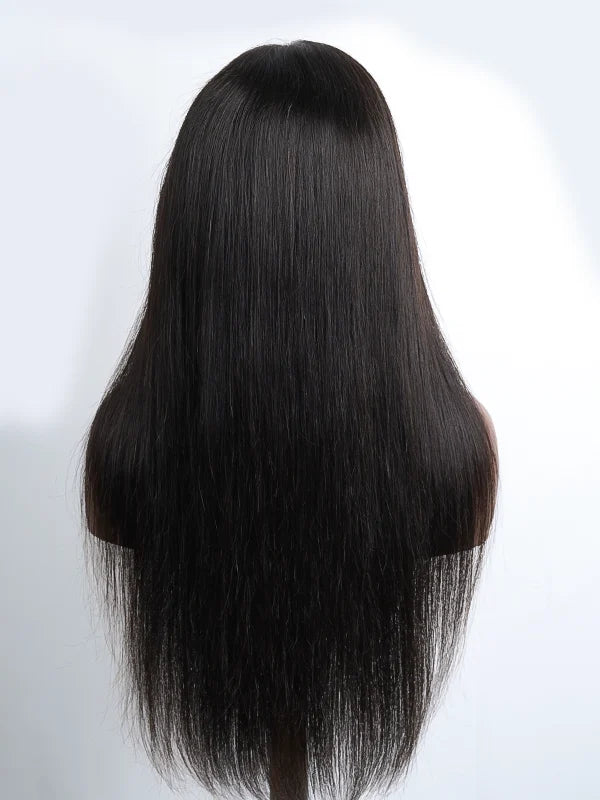 Bords 4C | Luvwin 180% Densité Droite avec Yaki Edges Free Parting Perruque Lace Front Indétectable | Inspiré d'Afro