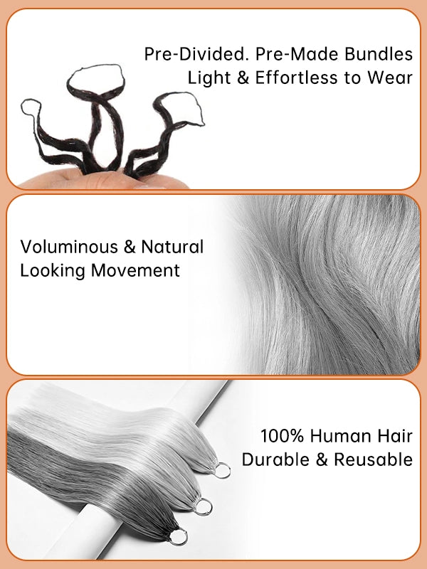 Luvwin Salt And Pepper Crochet Hair Body Wave Human Hair Bundle Hair Extensions