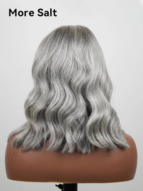 Luvwin 5x5 Closure Salt & Pepper Natural Wave Glueless Bob Wig