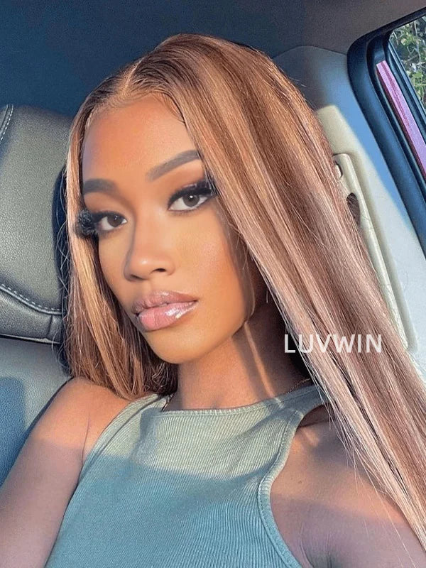 Luvwin DIY Adjustable Density 150% to 210% Removeable Bundle Highlight Color HD Lace Frontal Straight Texture Wig | Customized Hair