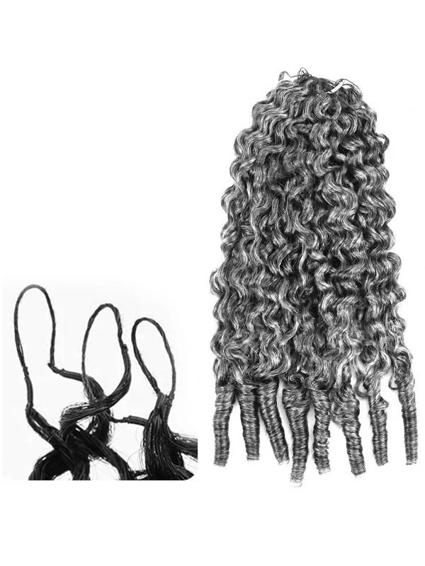 Luvwin Salt & Pepper Burmese Curly Human Hair Crochet Extensions