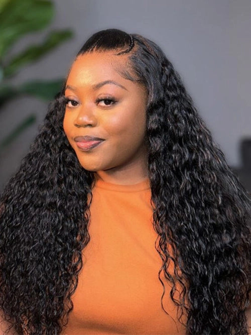 Luvwin Sarafina 13x4 & 13x6 perruque de cheveux bouclés pré-plumés vague d'eau HD dentelle pré-coupée nœuds blanchis