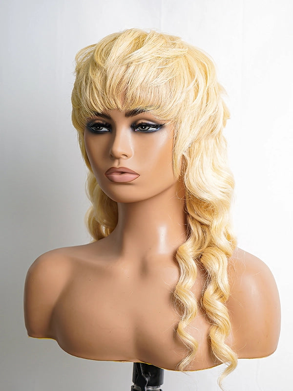 Luvwin Pixie Cut Wigs Glueless Mullet Wigs With Bangs For Black Women