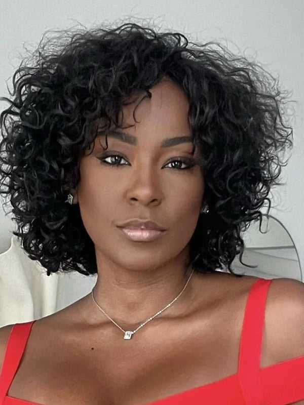 Luvwin Pixie Cut Perruques Pré-Plumées Hairline 100% Cheveux Humains Pour Femmes Noires