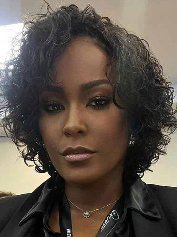 Luvwin Pixie Cut Perruques Pré-Plumées Hairline 100% Cheveux Humains Pour Femmes Noires