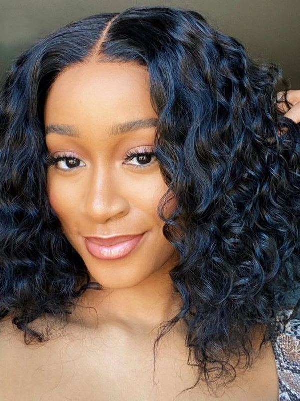 Luvwin 13x4 Water Wave Pre Cut HD Lace Pre Plucked Hairline Glueless 100% Human Hair Wig