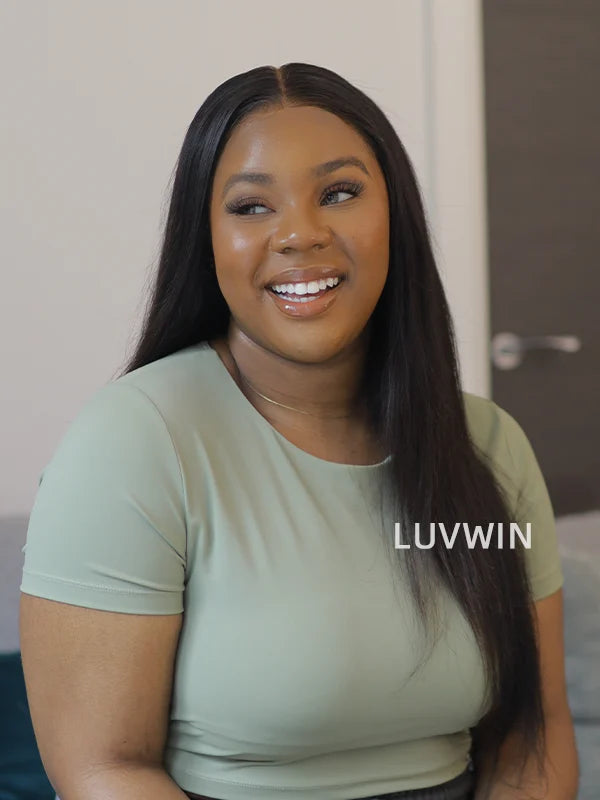 Luvwin Wear Go Glueless Wigs Straight 5x5 Bleached Knots Pre-cut HD Lace Front Human Hair Wigs