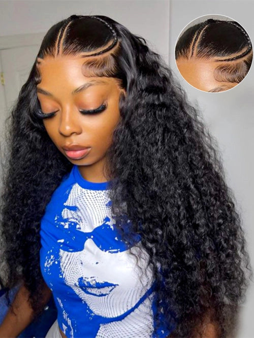 Luvwin Sarafina 13x4 & 13x6 perruque de cheveux bouclés pré-plumés vague d'eau HD dentelle pré-coupée nœuds blanchis