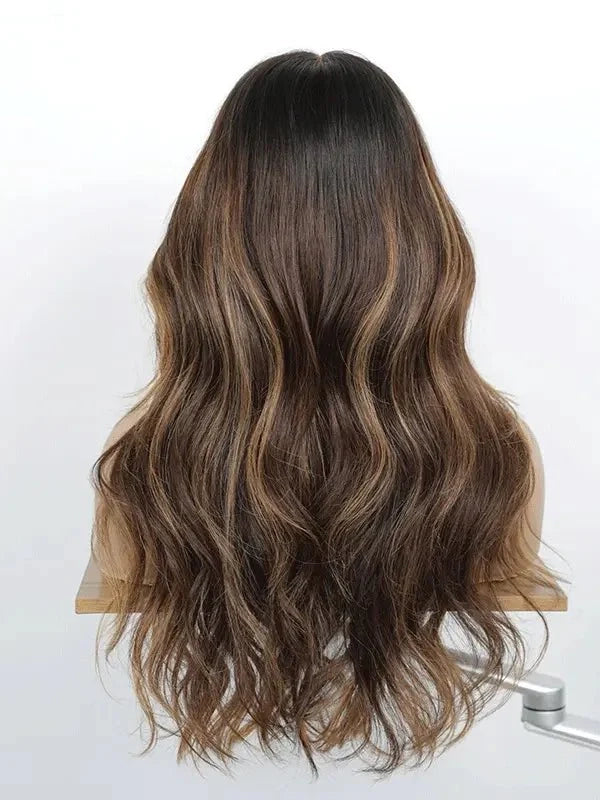 Luvwin 13x4 Lace Brown With Highlights Natural Looking 100% Human Hair Wig
