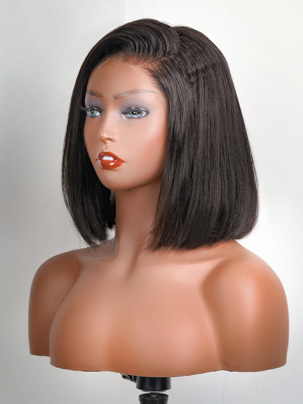 Luvwin Aniyah Human Hair Bob Free Part Hairline Pre-cut Lace Front Pre-bleached 180% Density