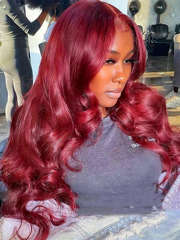 Luvwin 99J Bourgogne Body Wave 13x4 & 13x6 Hd Lace Wigs Natural Looking Human Hair