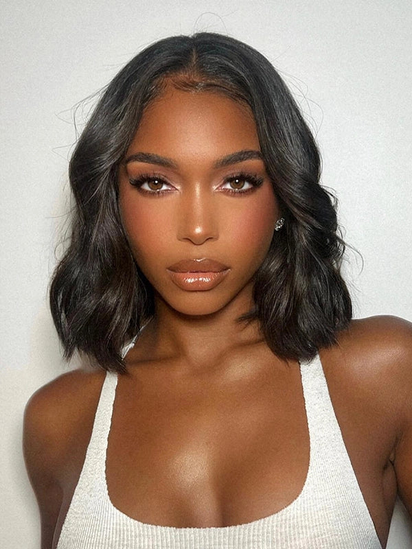 Luvwin Middle Part Layered Texture Wavy Hair 13x4 Lace Frontal Wig