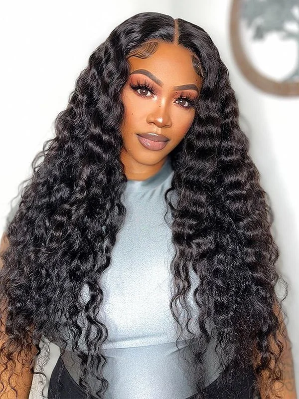 Luvwin 13x6 Deep Wave Perruque Haute Densité Lace Front HD Dentelle Cheveux Humains