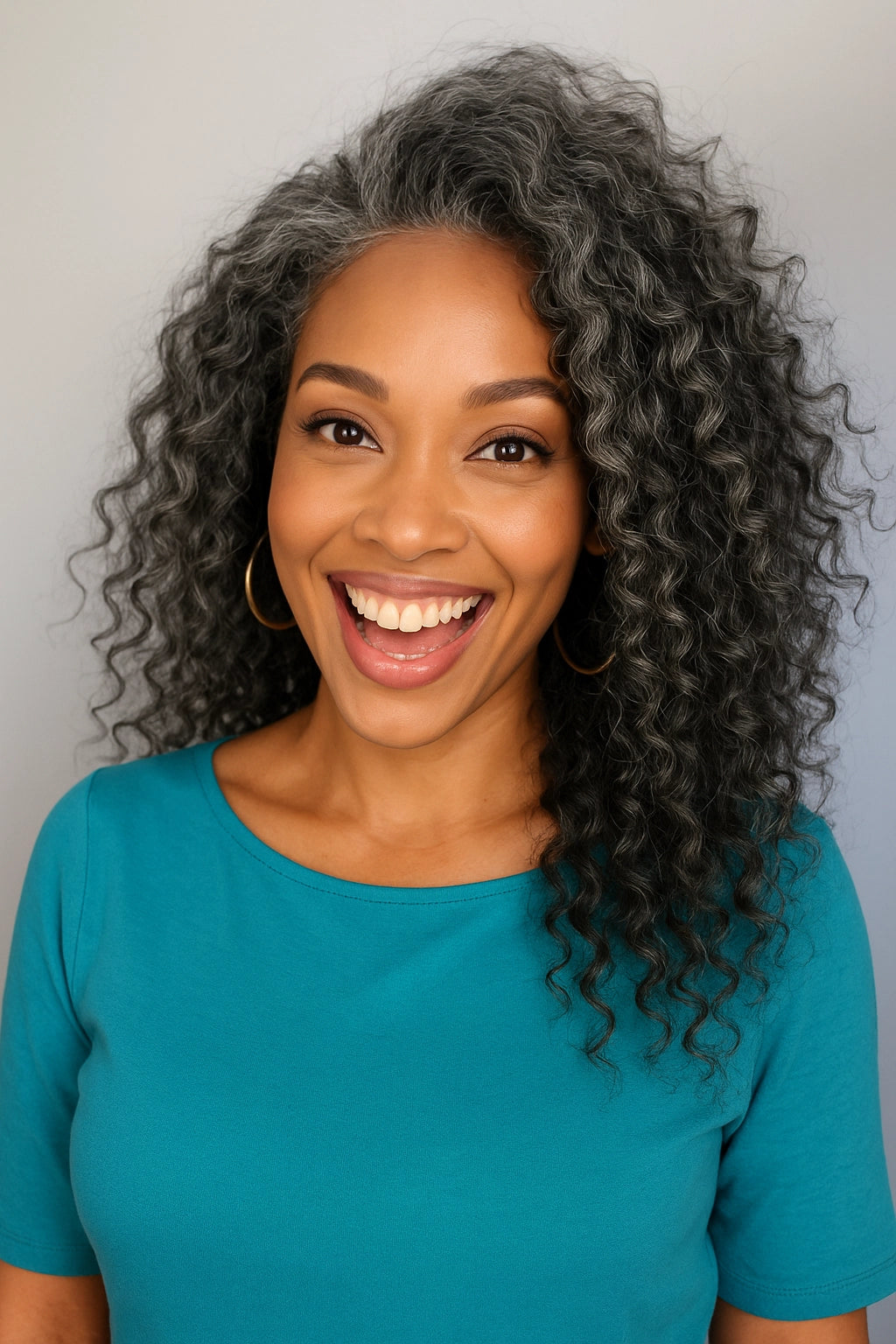 Luvwin 13x4 Salt And Pepper Wand Curly Glueless Gray Color Pre-Cut Lace Wig