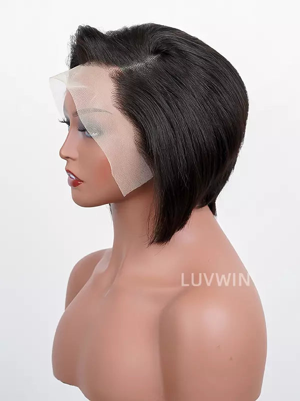 Luvwin Pixie Cut Wigs Pre-Plucked Hairline 100% Human Hair For Black Women