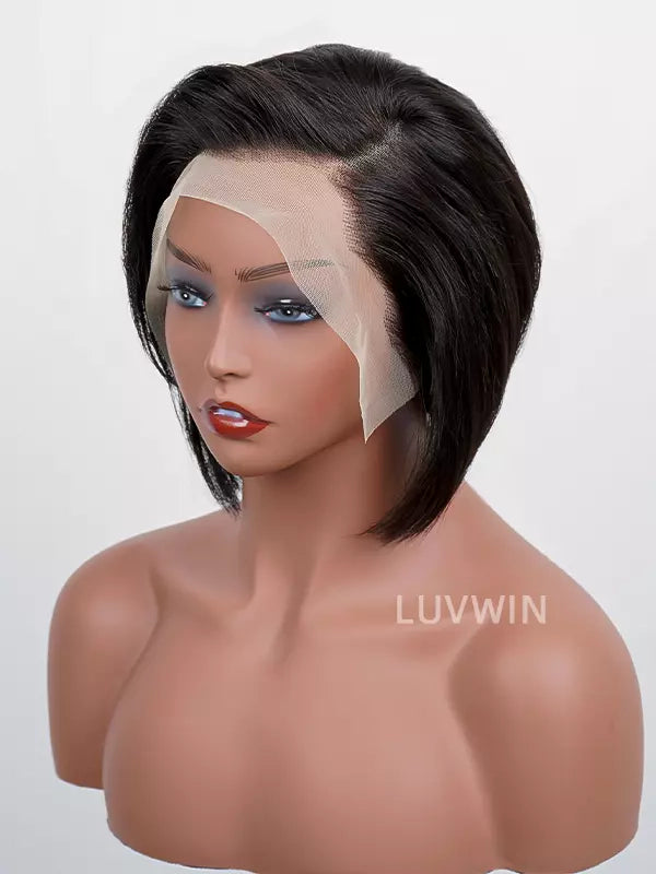 Luvwin Pixie Cut Wigs Pre-Plucked Hairline 100% Human Hair For Black Women