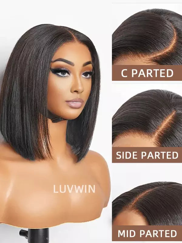 Luvwin Aniyah Human Hair Bob Free Part Hairline Pre-cut Lace Front Pre-bleached 180% Density