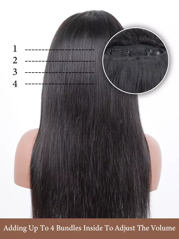 Luvwin DIY Densité Réglable 150% à 210% Amovible Bundle HD Dentelle Frontale Droite Texture Perruque | Cheveux personnalisés