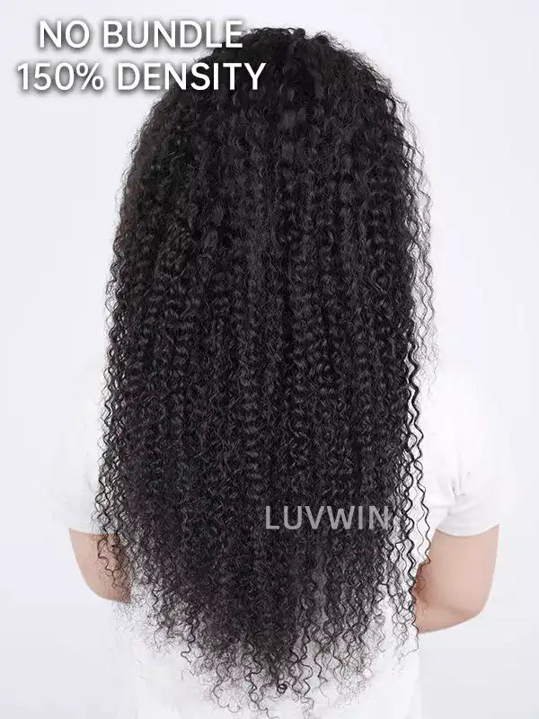 Luvwin DIY Densité Ajustable 150% à 210% Amovible Bundle HD Lace Frontal Kinky Curly Wig | Cheveux personnalisés