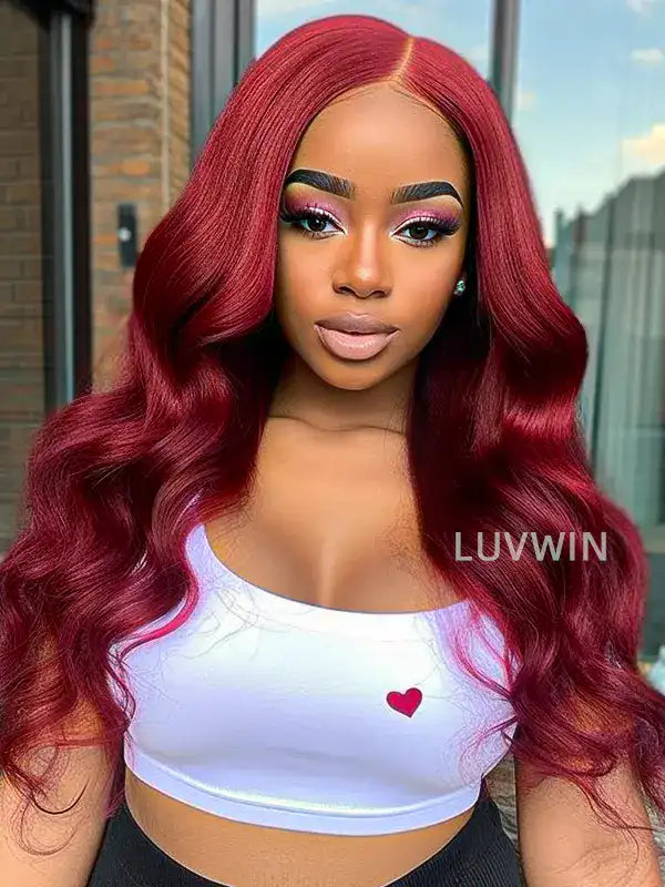 Luvwin 99J Bourgogne Body Wave 13x4 & 13x6 Hd Lace Wigs Natural Looking Human Hair