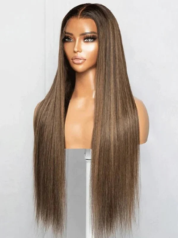 Luvwin 2/27 Highlight Color Silky Straight Wig Real Swiss 13x4&13x6 HD Frontal Wig