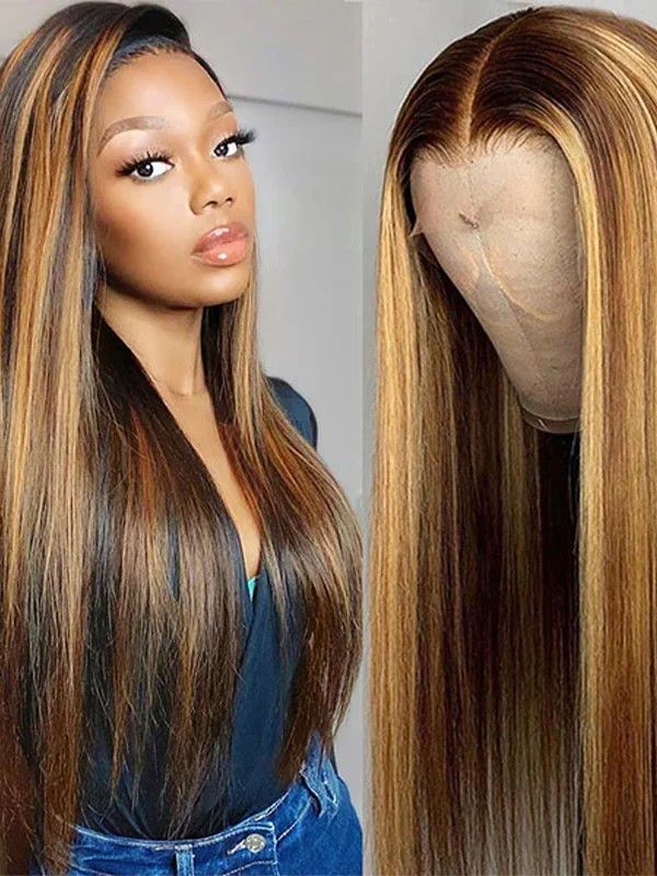 Luvwin Honey Blonde 4/27 Cheveux humains 13x6&13x4 Perruques Naturelles Pré-coupées HD Lace