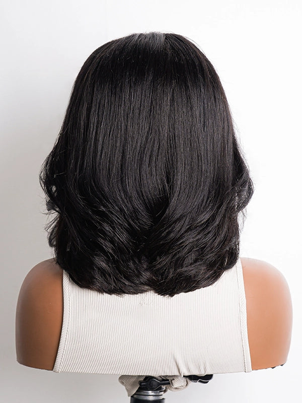 Luvwin Middle Part Layered Texture Wavy Hair 13x4 Lace Frontal Wig