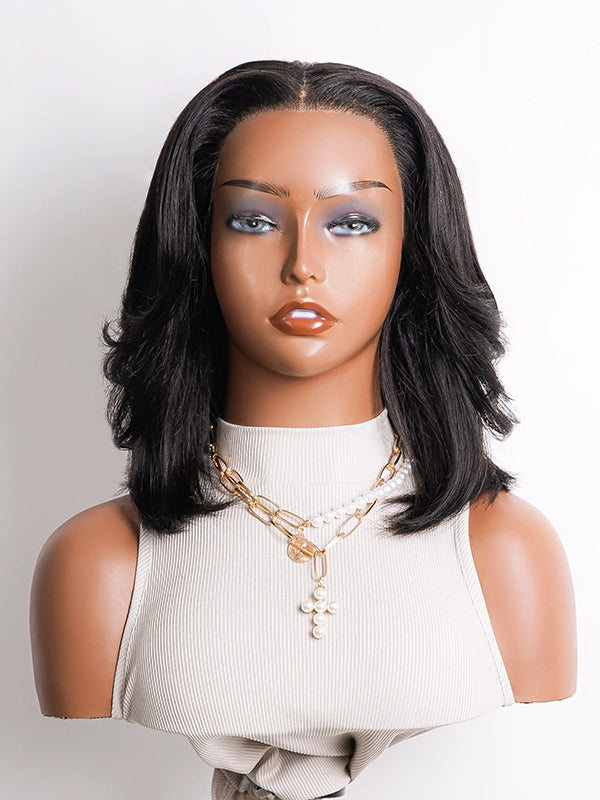 Luvwin Middle Part Layered Texture Wavy Hair 13x4 Lace Frontal Wig