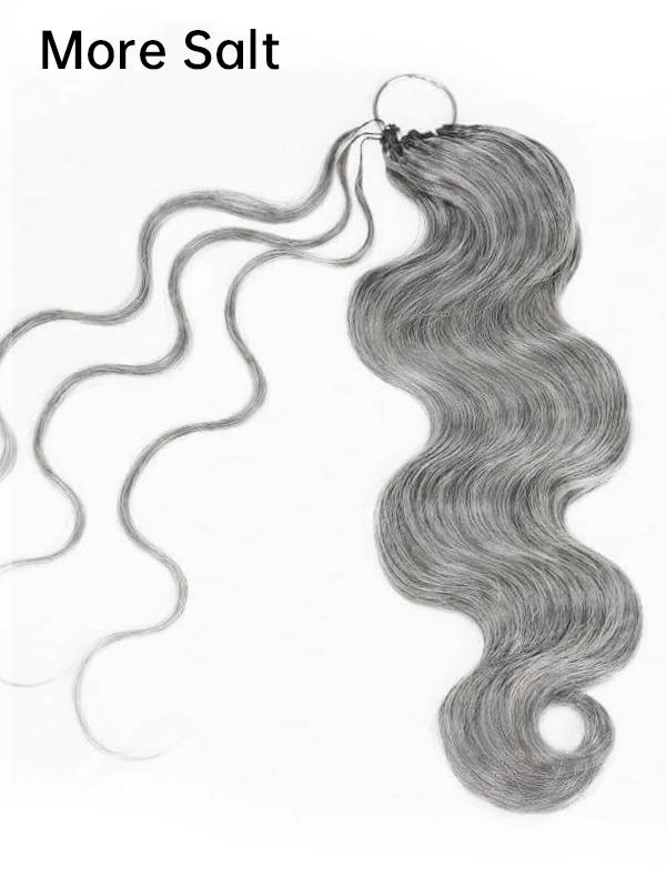 Luvwin Salt And Pepper Crochet Hair Body Wave Human Hair Bundle Hair Extensions