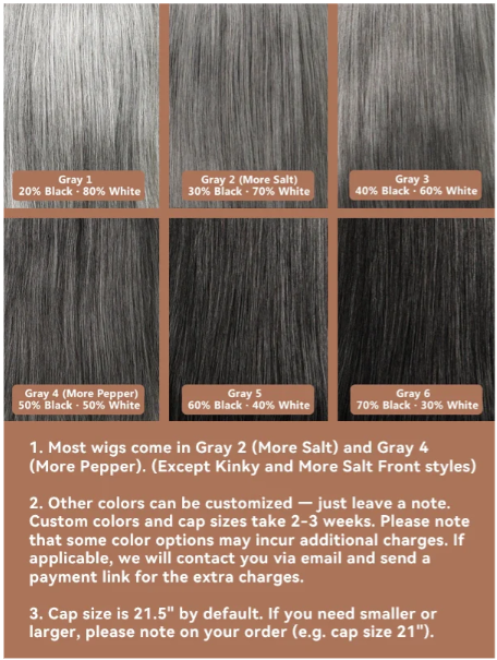 Luvwin Salt & Pepper Pixie Cut Style Full Machine With Bangs Human Hair