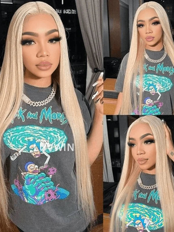 Luvwin 13x4 Pre-cut Lace 613 Blonde Color Silky Straight Wig 100% Human Hair