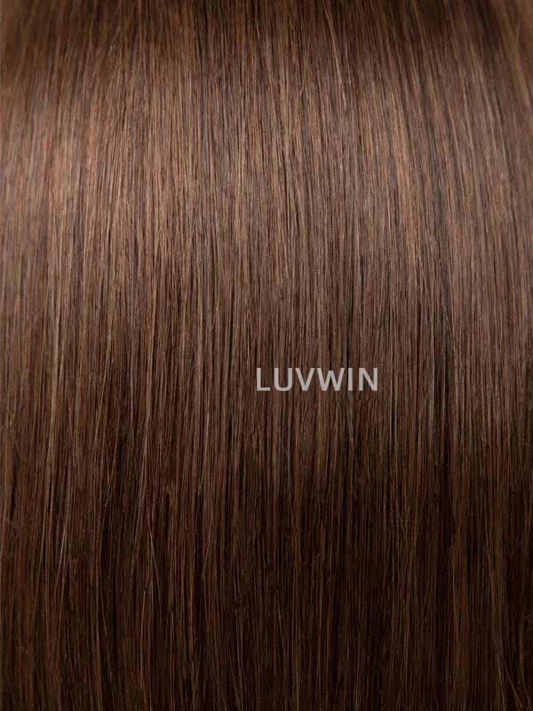Luvwin 13x4 Marron Court Bob Perruque Partie Libre Pré-coupée Dentelle Avant Cheveux Humains