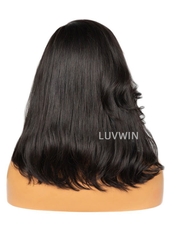 Luvwin Fashion Layered Side Part Bob Wig Natural Color Full Density