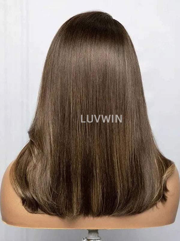 Luvwin Deep Side Part Brown Root With Blonde Money Piece Lace Front Wig 180% Density