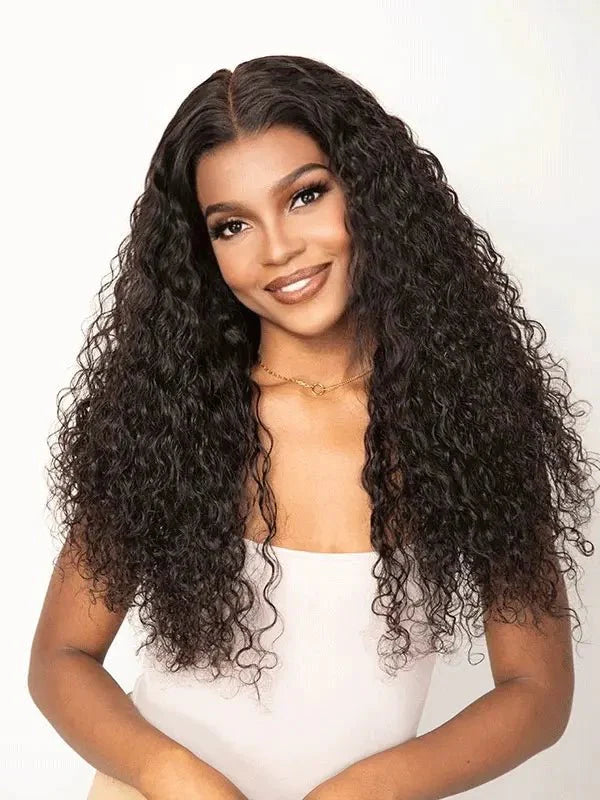 Luvwin Sarafina 13x4 & 13x6 perruque de cheveux bouclés pré-plumés vague d'eau HD dentelle pré-coupée nœuds blanchis