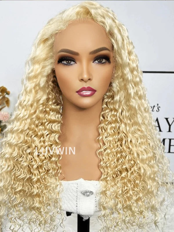 Luvwin 613 Blonde Color Deep Wave 13x4 Pre-cut Lace Frontal Wig For Black Women