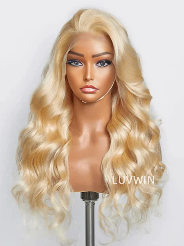 Luvwin 13x4 Pre-cut Lace 613 Blonde Color Body Wave Wig 100% Human Hair